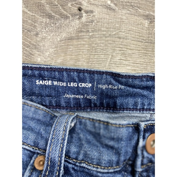 AG Adriano Goldschmied Saige Jeans Womens 32 High Rise Wide Leg Crop Raw Hem - Picture 5 of 11